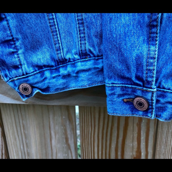 Forever 21 Jean Jacket Denim Coat Sherpa Collar  Sz. Small - Picture 6 of 10